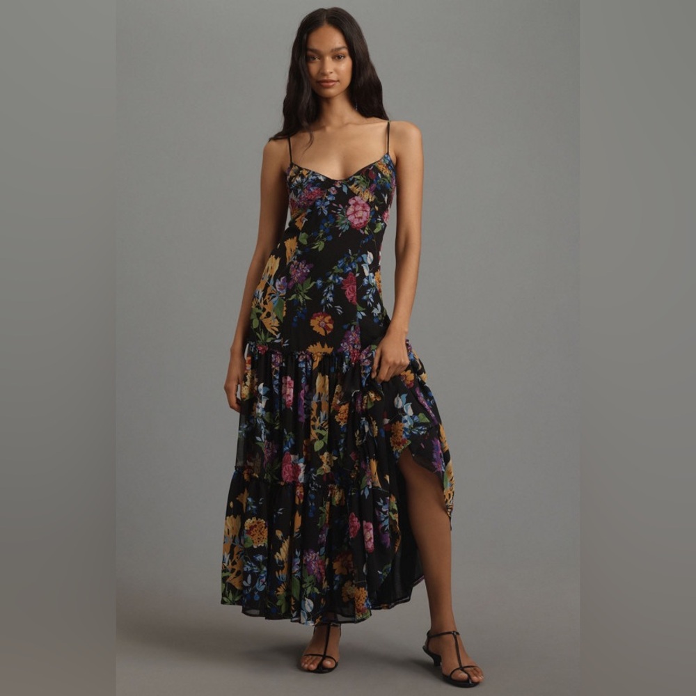 Function & Fringe Edit | Anthropologie Floral Chiffon Tiered Maxi Dress